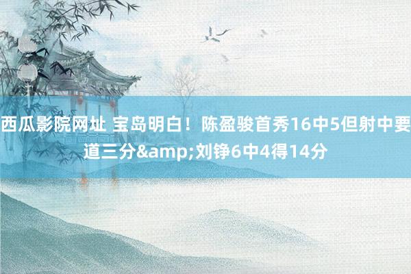 西瓜影院网址 宝岛明白！陈盈骏首秀16中5但射中要道三分&刘铮6中4得14分