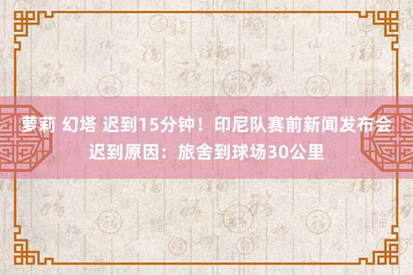 萝莉 幻塔 迟到15分钟！印尼队赛前新闻发布会迟到原因：旅舍到球场30公里