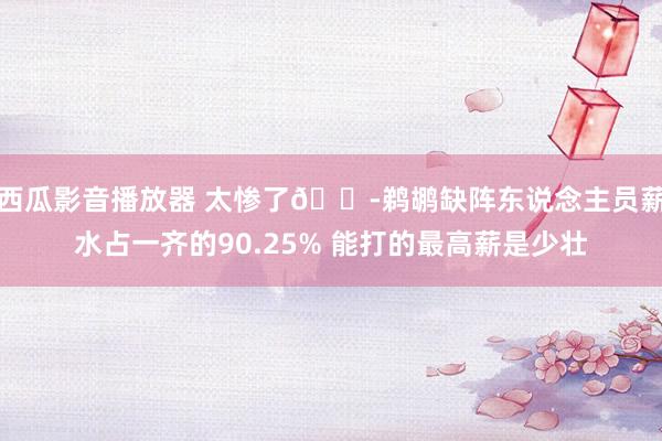西瓜影音播放器 太惨了😭鹈鹕缺阵东说念主员薪水占一齐的90.25% 能打的最高薪是少壮